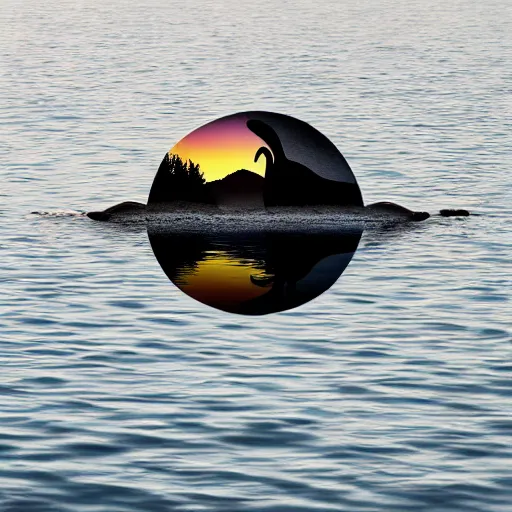 Image similar to photo of two black swans touching heads in a beautiful reflective mountain lake, a colorful hot air balloon is flying above reflecting off water, hot air balloon, intricate, 8k highly professionally detailed, centered, HDR, CGsociety