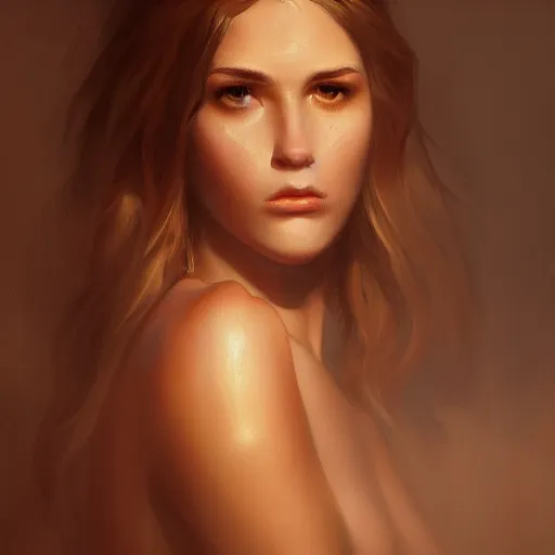 Image similar to a young woman dramatic lighting, chiaroscuro, high detail, painted by jana schirmer, trending on artstation