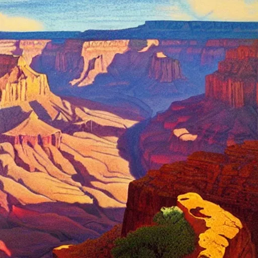 Prompt: masterpiece grand canyon by O'Keefe and Hiroshi Yoshida, highly detailed, pastels