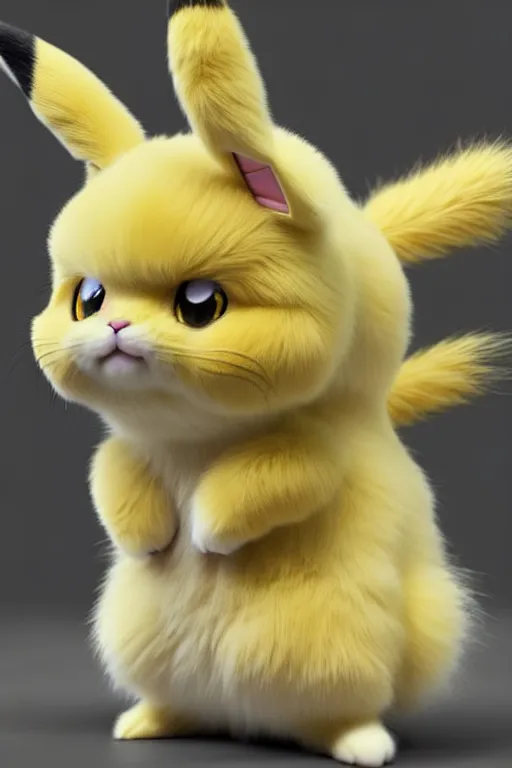Prompt: high quality 3 d render hyperrealist very cute muted color fluffy! pikachu cat hybrid highly detailed, vray smooth, in the style of detective pikachu, hannah yata charlie immer, soft indoor light, low angle, uhd 8 k, sharp focus