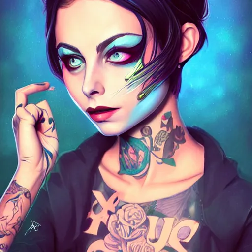 Image similar to a portrait of a beautiful willa holland as a punk, art by lois van baarle and loish and ross tran and rossdraws and sam yang and samdoesarts and artgerm, digital art, highly detailed, intricate, sharp focus, trending on artstation hq, deviantart, unreal engine 5, 4 k uhd image