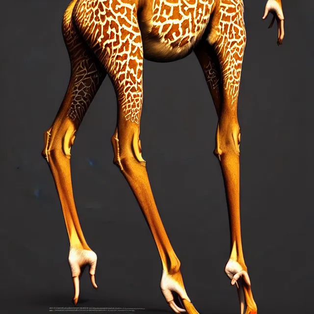 Prompt: epic professional digital art of human-giraffe hybrid, full body view, best on artstation, cgsociety, wlop, Behance, pixiv, cosmic, epic, stunning, gorgeous, much detail, much wow, masterpiece