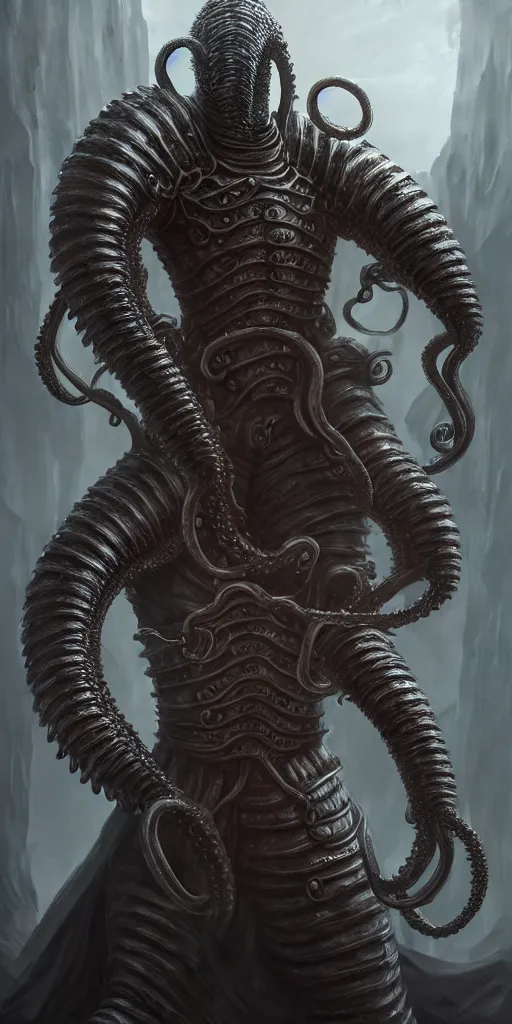 Image similar to a medieval knight slowly transforming into a tentacle monster, matte oil painting, steel armor set, concept art, dnd, clear, crisp, sharp, gauntlets, eldritch, award - winning, extremely detailed, 4 k, 8 k