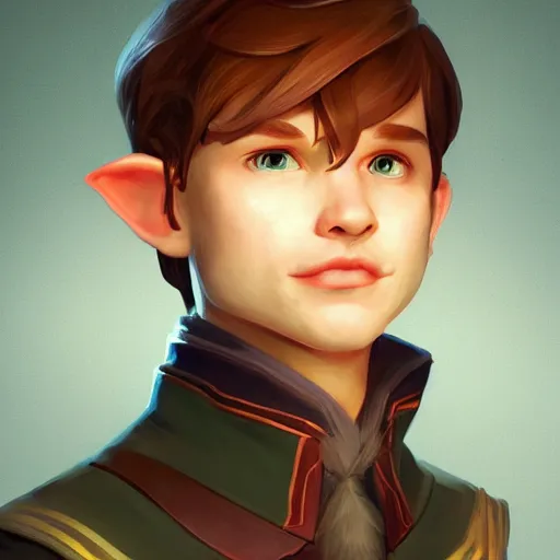 Prompt: Portrait of Josh Brolyn as a male elf ranger, pointy ears, brown long hair, no beard, inquisitive look, perfect facial symettry, mattepainting concept Blizzard pixar maya engine on stylized background splash comics global illumination lighting artstation lois van baarle, ilya kuvshinov, rossdraws