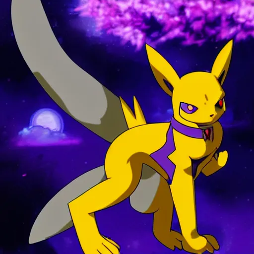 Image similar to renamon from digimon tamers in the moonlight, sakura petals, anime, key art, promo art,