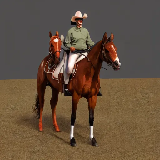 Image similar to christin hendricks as horseman characters, 3 d render, blender,