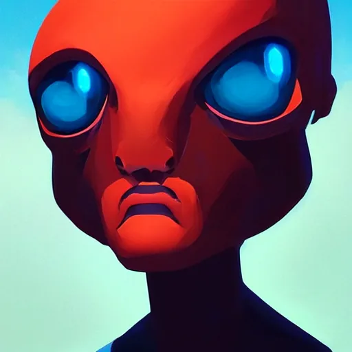 Image similar to face icon stylized minimalist alien 1 9 7 9, loftis, cory behance hd by jesper ejsing, by rhads, makoto shinkai and lois van baarle, ilya kuvshinov, rossdraws global illumination