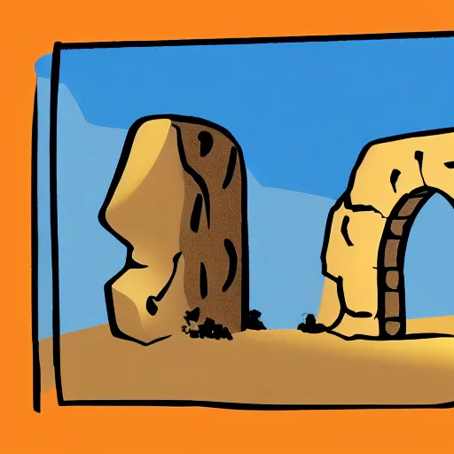 Prompt: illustration of a stone arch