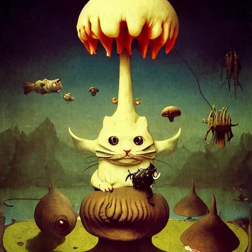 Prompt: anglerfish fused with cat, clay toadstool snail concept art anatomy, action pose, very coherent and colorful high contrast masterpiece by norman rockwell franz sedlacek hieronymus bosch dean ellis simon stalenhag rene magritte gediminas pranckevicius, dark shadows, sunny day, hard lighting, reference sheet white! background