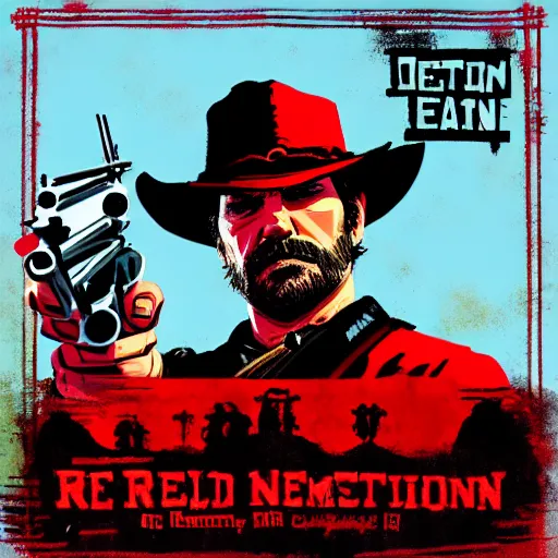 Image similar to IlloJuan in the style of the Red Dead Redemption 2 cover art