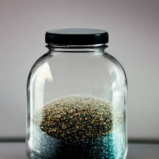 Image similar to a large jar with a tiny universe in it