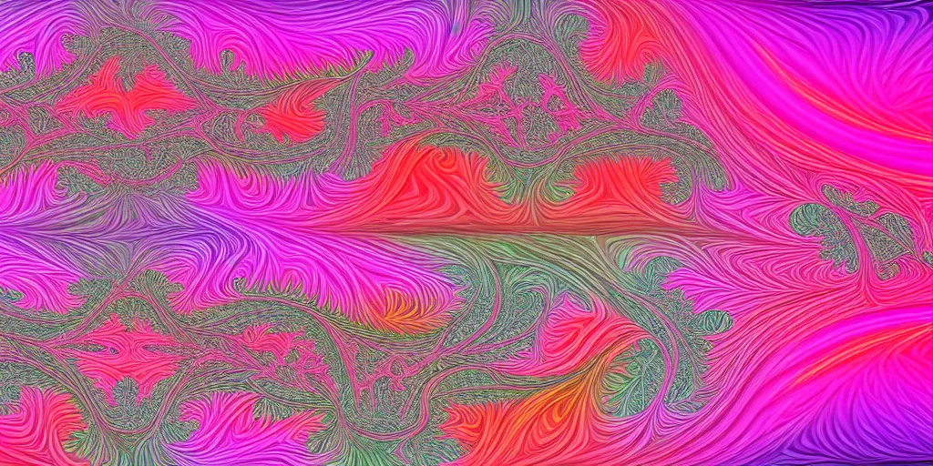 Prompt: highly detailed generative art, irregular fractal of flamingos, background of irregular warped polygons, 4 k hdr