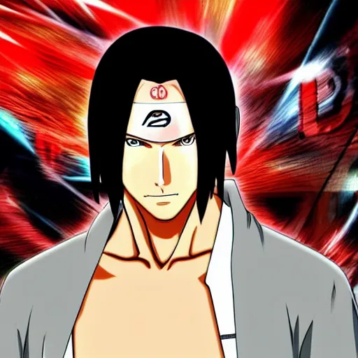 Prompt: keanu reeves fighting anime version of naruto - n 2