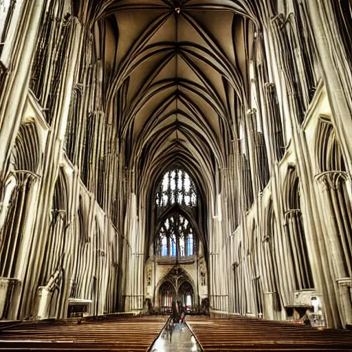 Prompt: a gothic cathedral, a gothic girl dressed