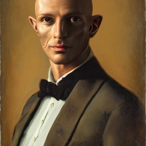 Image similar to portrait of a handsome human like male alien