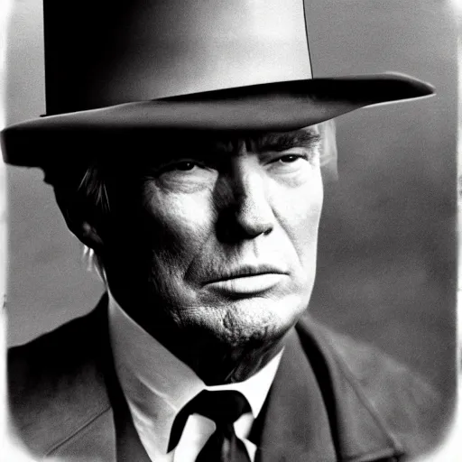 Image similar to an 1 8 0 0 s photo of donald trump playing the role of clint eastwood, squinting at high noon, in the style of a clint eastwood movie, the good, the bad and the ugly, clint eastwood, vibe, donald trump, glory days, mount rushmore, justice, american flag, independence, patriotism, apple pie, black and white, artgerm