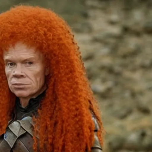 Prompt: carrot top on game of thrones life tv show still