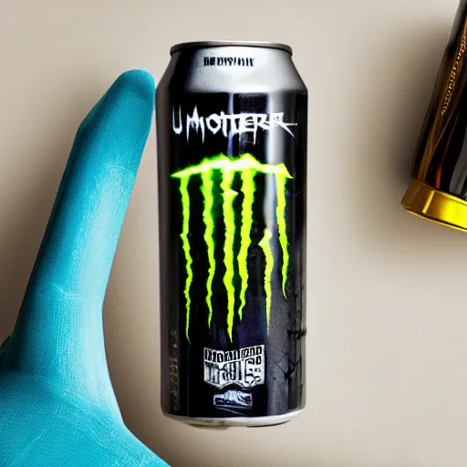 Image similar to a unique monster energy drink can hyper realistic photo