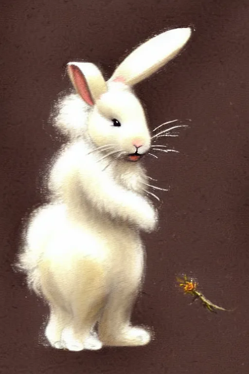 Prompt: adventurer ( ( ( ( ( 1 9 5 0 s retro future fluffy white rabbit. muted colors. ) ) ) ) ) by jean baptiste monge!!!!!!!!!!!!!!!!!!!!!!!!! chrome red