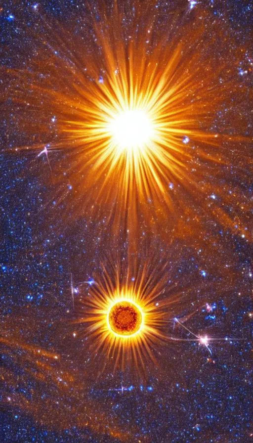 Image similar to photograph of a sun going super nova, 8k, incredible detail,