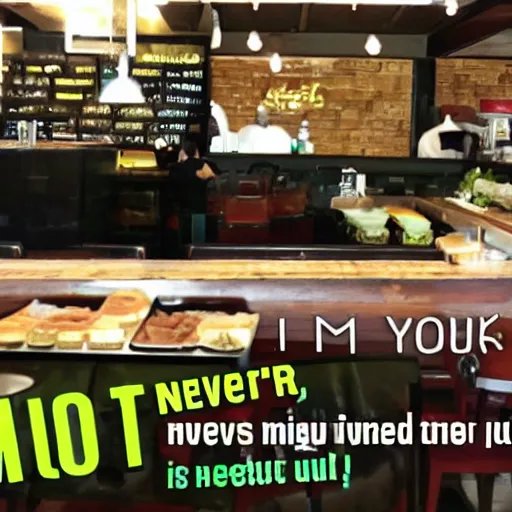 Image similar to i am never eating here again