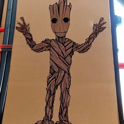 Image similar to cardboard groot