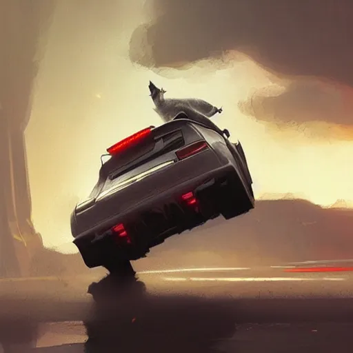 Prompt: 🏎️🐈 ,Greg rutkowski, Trending artstation, cinematográfica, digital Art