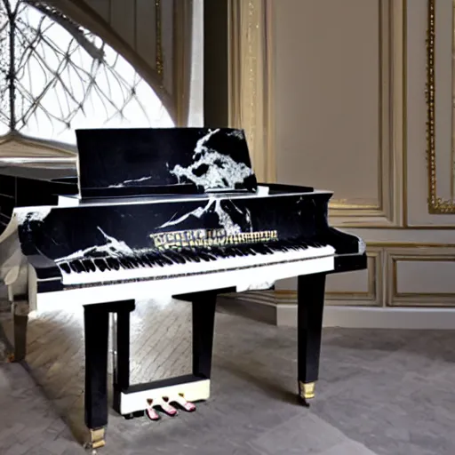 Image similar to grand piano made of marble and diamond