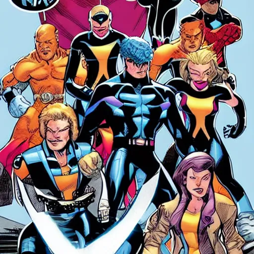 Prompt: The X-Men drawn by Adam Kubert