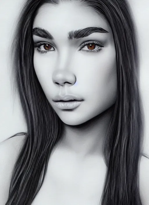 Image similar to Madison Beer realistic 3D portrait by ian spriggs