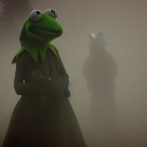 Image similar to Kermit the Fog made of fog and mist