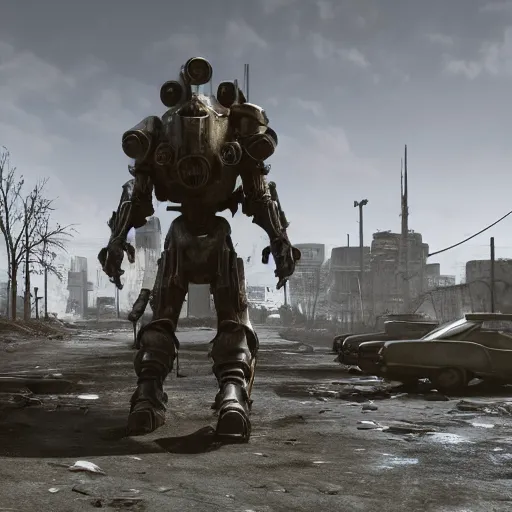 Image similar to fallout 3 concept art render in unreal 5