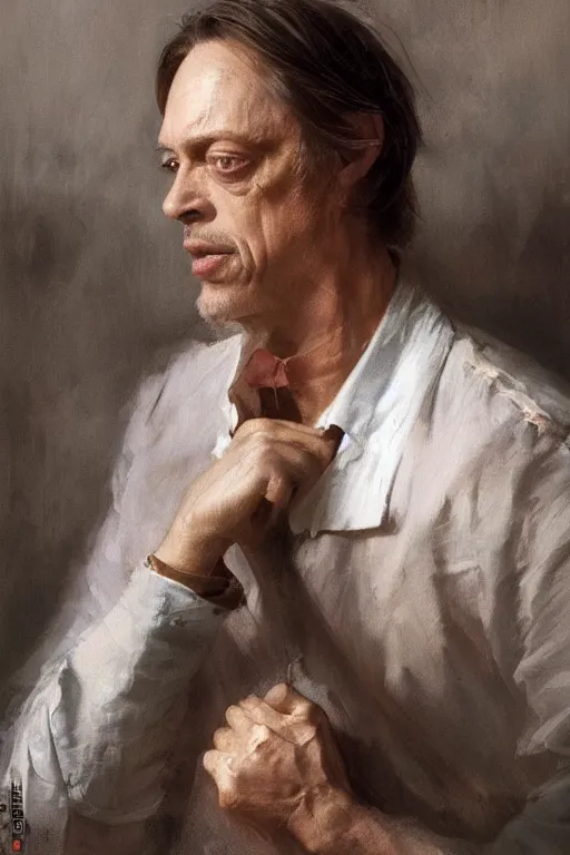 Image similar to beautiful portrait of anthropomorphic loaf of bread steve buscemi, art by anders zorn, wonderful masterpiece by greg rutkowski, beautiful cinematic light, american romanticism thomas lawrence, greg rutkowski