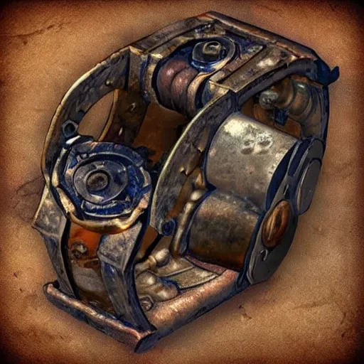 Image similar to metal steampunk device worn on the wrist that shoots out a grapple, epic fantasy art style HD