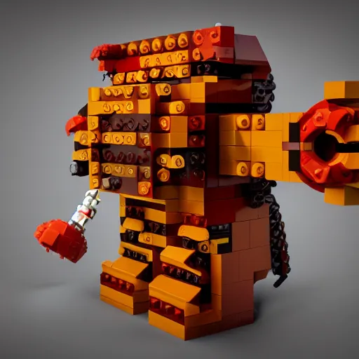 Image similar to ctulhu monster lego set, 3d unreal 5k render