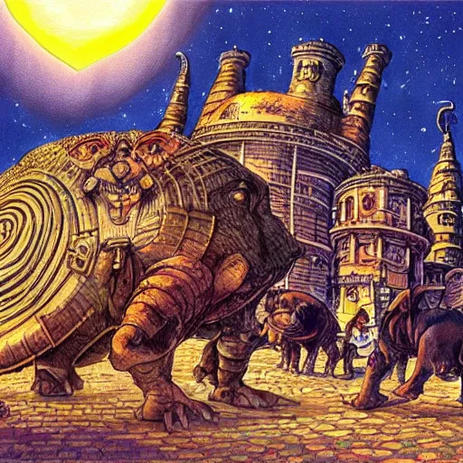 Image similar to illustration for Discworld, by Terry Pratchett