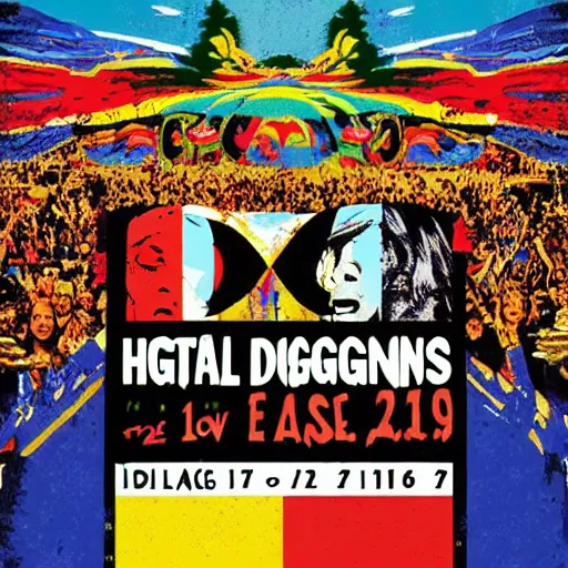 Prompt: HD digital concert poster of the rolling stones at Woodstock, ultra realistic, powerful, iconic, love peace and unity, hippy, flower power