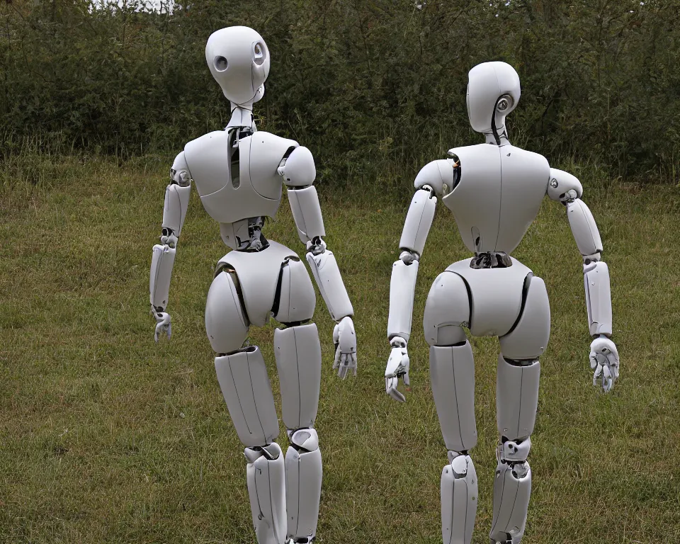 Image similar to rear view of a realistic humanoid female robot