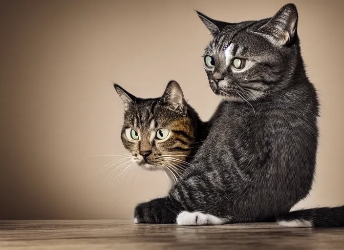 Prompt: photography of a Cat in boots sitting on a table. in a room full of medival things, photorealistic, raining award winning photo, 100mm, sharp, high res