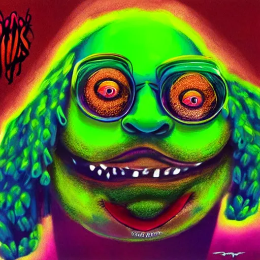 Image similar to a snoop dogg tennis ball monsters, colorful, digital art, fantasy, magic, chalk, trending on artstation, ultra detailed, professional illustration by basil gogos