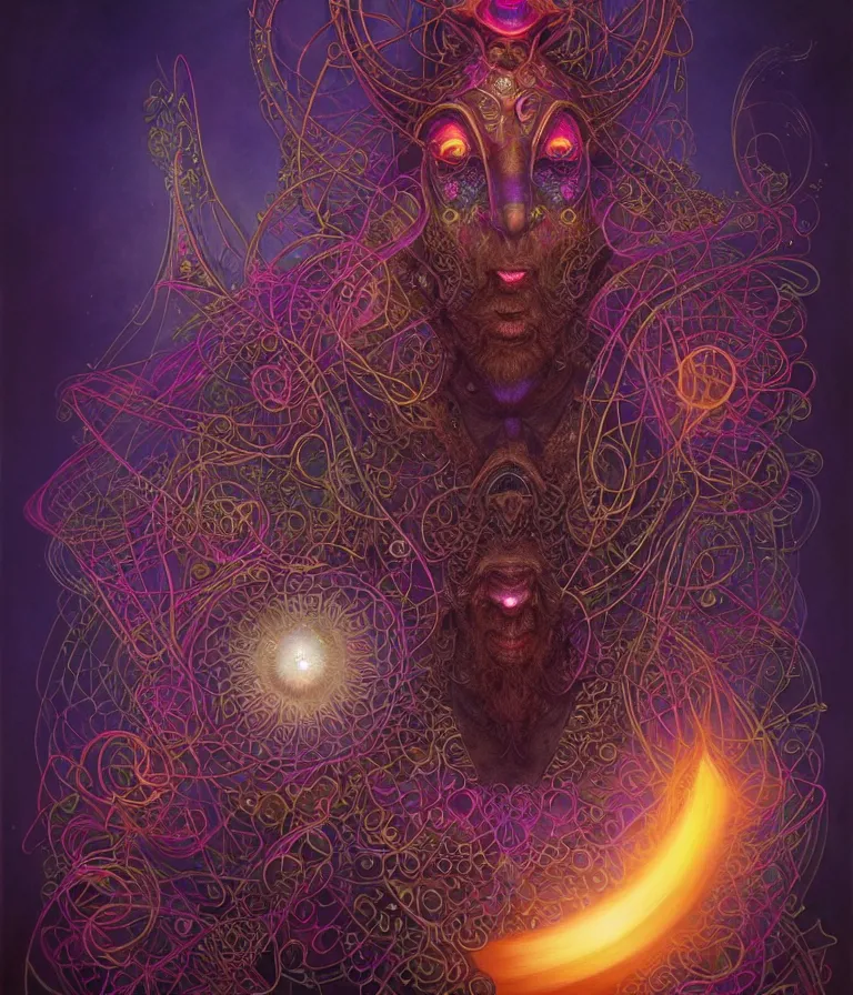 Prompt: front shot of a court jester character, hyperdimensional, bioluminescent hypercubes, dark holography!!!, sunset psychedelic, (((intricate))), elegant, highly detailed, centered, (((artstation, concept art, smooth, sharp focus, artgerm, Tomasz Alen Kopera, Peter Mohrbacher, donato giancola, Joseph Christian Leyendecker, WLOP, Boris Vallejo))), mugshot!!!!!, ugly!!!!!!, octane render, nvidia raytracing demo, octane render, nvidia raytracing demo, octane render, nvidia raytracing demo, grainy, muted, 8K, digitalblasphemy, metatron