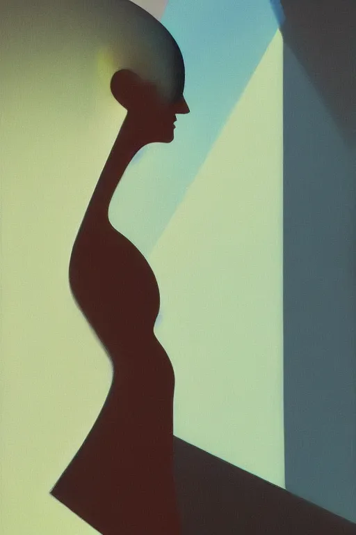 Image similar to woman wearing oculus and digital glitch head edward hopper and james gilleard, zdzislaw beksisnski, higly detailed