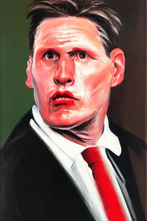 Image similar to keir starmer, portrait, painting, francis bacon