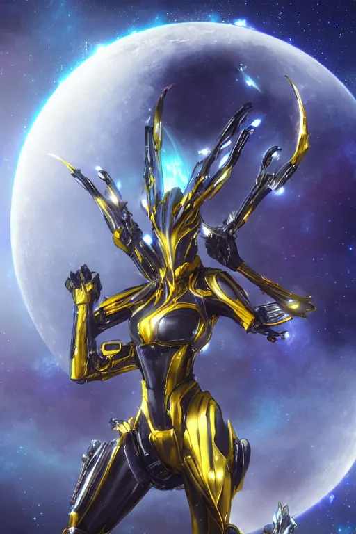 Prompt: galactic hyperdetailed elegant beautiful stunning giantess sexy hot anthropomorphic mecha female dragon goddess, sleek spines, sharp metal ears, sleek yellow eyes, soft gold body, bigger than galaxy, epic proportions, epic scale, epic size, warframe destiny fanart, furry, dragon art, goddess, giantess, furaffinity, octane render