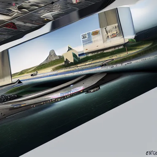 Image similar to sci-fi organic brutalism speed dynamic o x u airport 3d model on the table on the coronation of napoleon painting and digital billboard in the middle, unreal engine 5, keyshot, octane, artstation trending, ultra high detail, ultra realistic, cinematic, 8k, 16k, in style of zaha hadid, in style of nanospace artstation, in plastic,dark, tilt shift,