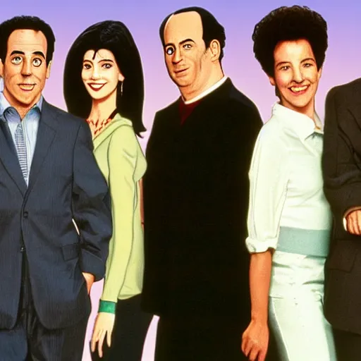 Image similar to the cast of seinfeld, by jeehyung lee