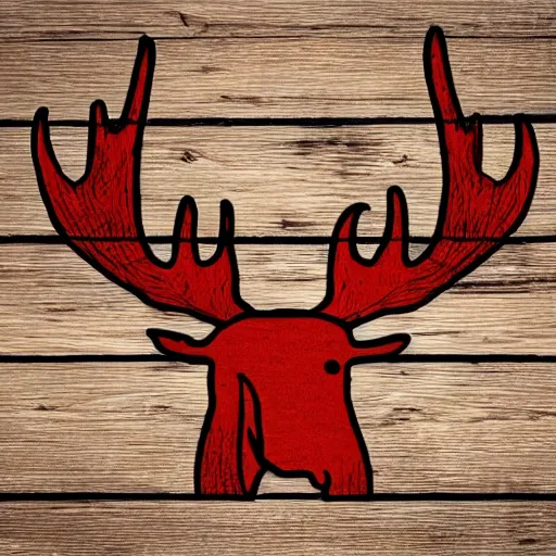 Image similar to a moose with maple leaf antlers logo, fall colors, logo