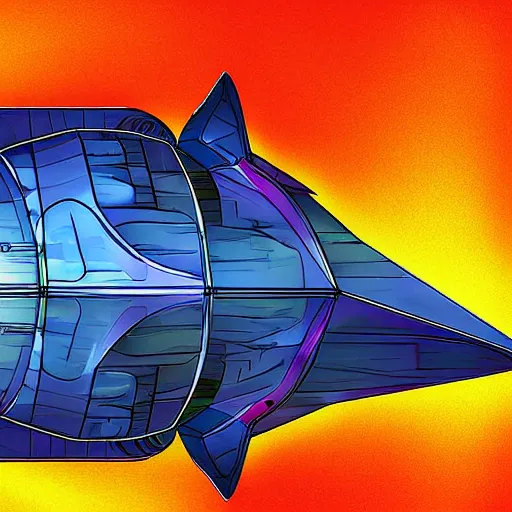 Prompt: spaceship made of energy, digital art