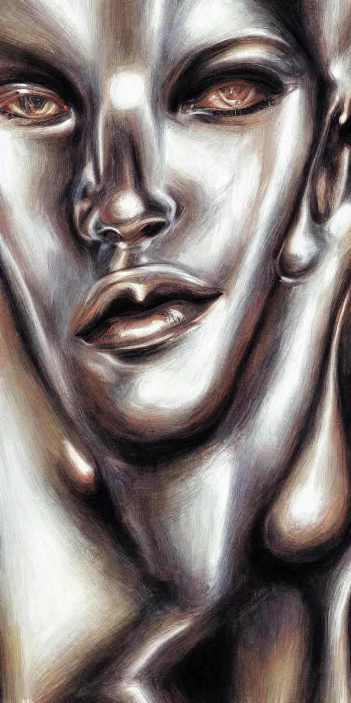 Image similar to scifi abstract art of mouths emerging from the figure of a woman's head, highly detailed, hyperrealism