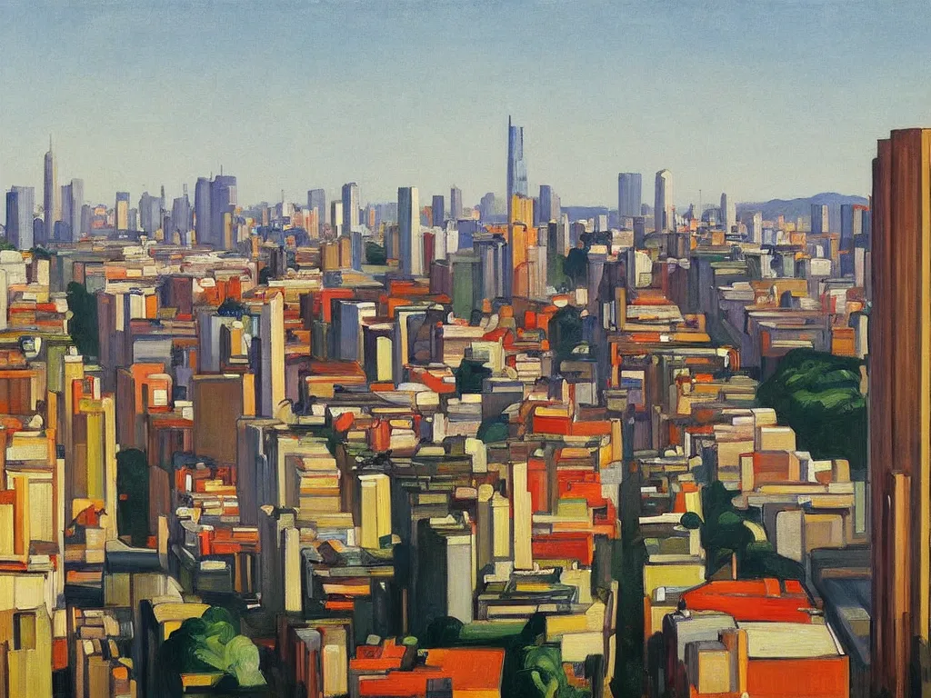 Image similar to sao paulo painted by edward hopper